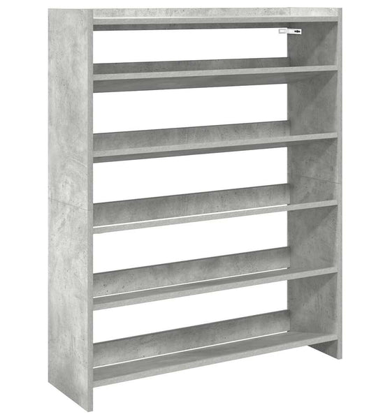 Schuhregal Betongrau 80x25x100 cm Holzwerkstoff
