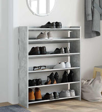 Schuhregal Betongrau 80x25x100 cm Holzwerkstoff