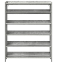 Schuhregal Betongrau 80x25x100 cm Holzwerkstoff