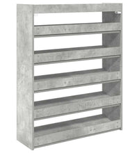 Schuhregal Betongrau 80x25x100 cm Holzwerkstoff