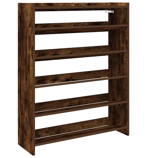 Schuhregal Räuchereiche 80x25x100 cm Holzwerkstoff