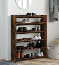 Schuhregal Räuchereiche 80x25x100 cm Holzwerkstoff