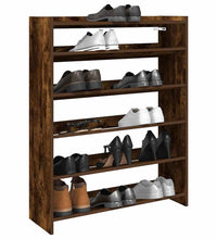 Schuhregal Räuchereiche 80x25x100 cm Holzwerkstoff