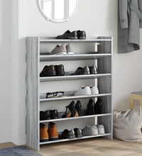 Schuhregal Grau Sonoma 80x25x100 cm Holzwerkstoff