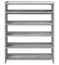 Schuhregal Grau Sonoma 80x25x100 cm Holzwerkstoff