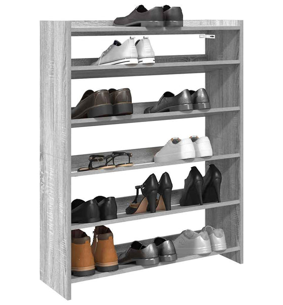 Schuhregal Grau Sonoma 80x25x100 cm Holzwerkstoff