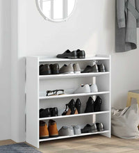 Schuhregal Weiß 80x25x81 cm Holzwerkstoff