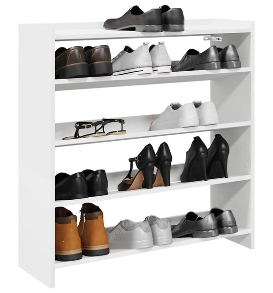 Schuhregal Weiß 80x25x81 cm Holzwerkstoff