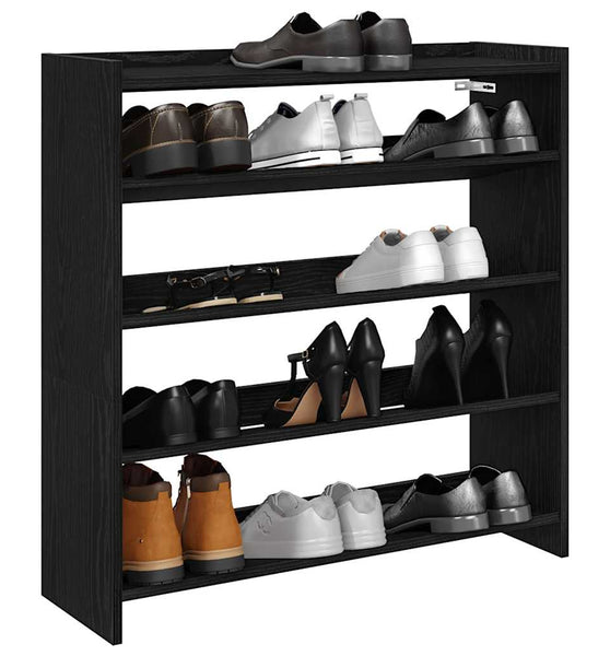 Schuhregal Schwarz 80x25x81 cm Holzwerkstoff