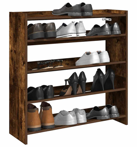 Schuhregal Räuchereiche 80x25x81 cm Holzwerkstoff