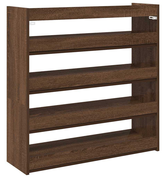 Schuhregal Braun Eichen-Optik 80x25x81 cm Holzwerkstoff