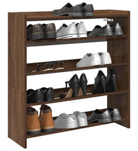 Schuhregal Braun Eichen-Optik 80x25x81 cm Holzwerkstoff