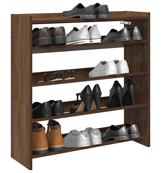 Schuhregal Braun Eichen-Optik 80x25x81 cm Holzwerkstoff