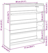 Schuhregal Altholz-Optik 80x25x81 cm Holzwerkstoff