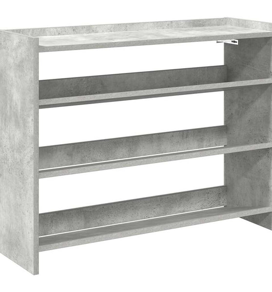 Schuhregal Betongrau 80x25x61,5 cm Holzwerkstoff