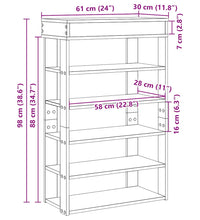 Schuhregal Sonoma-Eiche 60x30x98 cm Holzwerkstoff