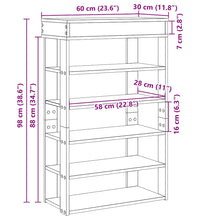 Schuhregal Betongrau 60x30x98 cm Holzwerkstoff