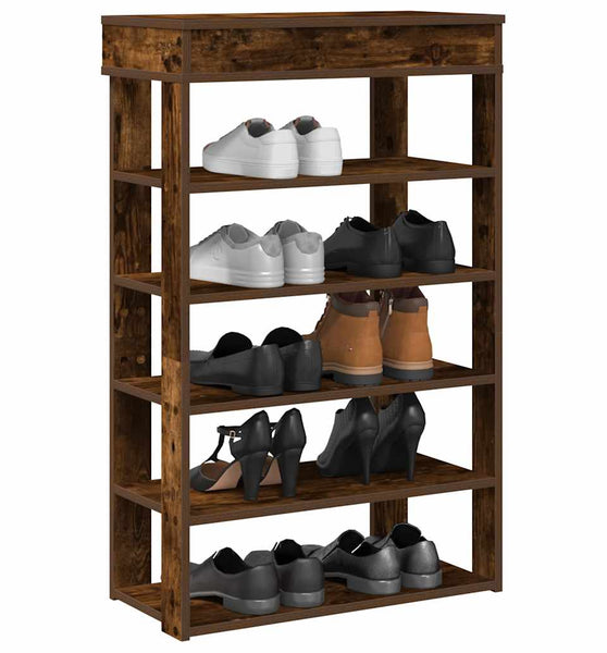 Schuhregal Räuchereiche 60x30x98 cm Holzwerkstoff