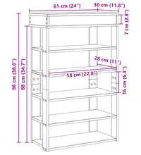 Schuhregal Grau Sonoma 60x30x98 cm Holzwerkstoff