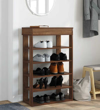 Schuhregal Braun Eichen-Optik 60x30x98 cm Holzwerkstoff