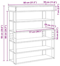 Schuhregal Schwarz 80x30x98 cm Holzwerkstoff