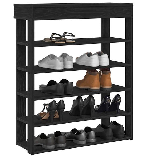 Schuhregal Schwarz 80x30x98 cm Holzwerkstoff