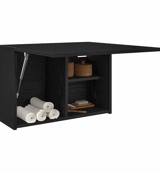 Bad-Wandschrank Schwarz 60x25x40 cm Holzwerkstoff