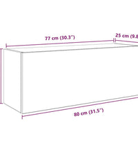 Bad-Wandschrank Weiß 80x25x30 cm Holzwerkstoff