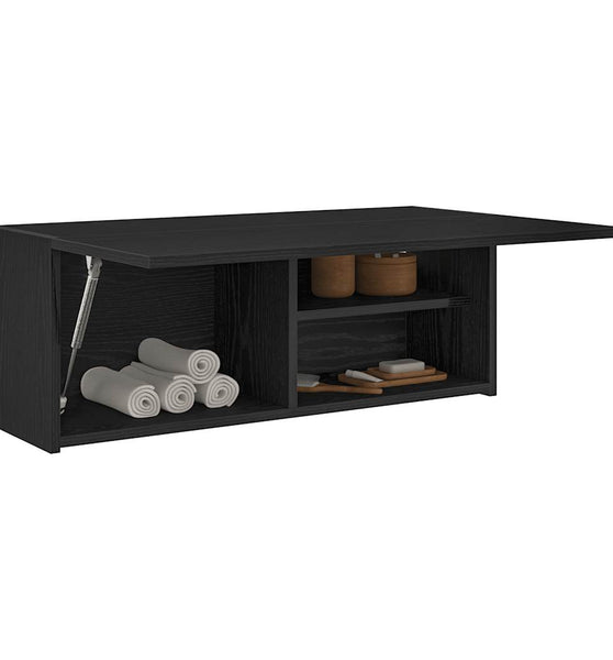 Bad-Wandschrank Schwarz 80x25x30 cm Holzwerkstoff