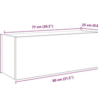 Bad-Wandschrank Betongrau 80x25x30 cm Holzwerkstoff