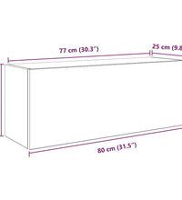 Bad-Wandschrank Braun Eichen-Optik 80x25x30 cm Holzwerkstoff