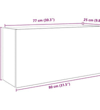 Bad-Wandschrank Weiß 80x25x40 cm Holzwerkstoff