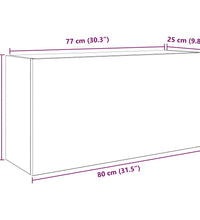 Bad-Wandschrank Schwarz 80x25x40 cm Holzwerkstoff