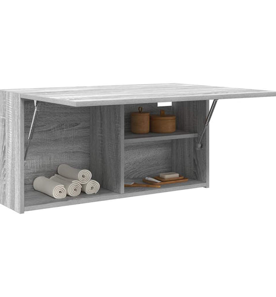 Bad-Wandschrank Grau Sonoma 80x25x40 cm Holzwerkstoff