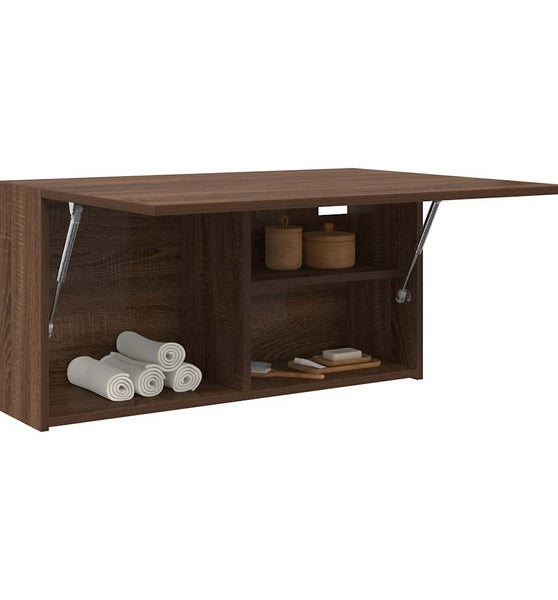 Bad-Wandschrank Braun Eichen-Optik 80x25x40 cm Holzwerkstoff