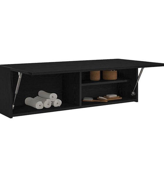 Bad-Wandschrank Schwarz 100x25x30 cm Holzwerkstoff