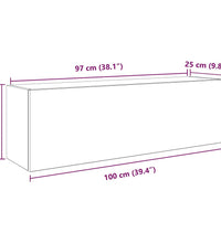 Bad-Wandschrank Betongrau 100x25x30 cm Holzwerkstoff
