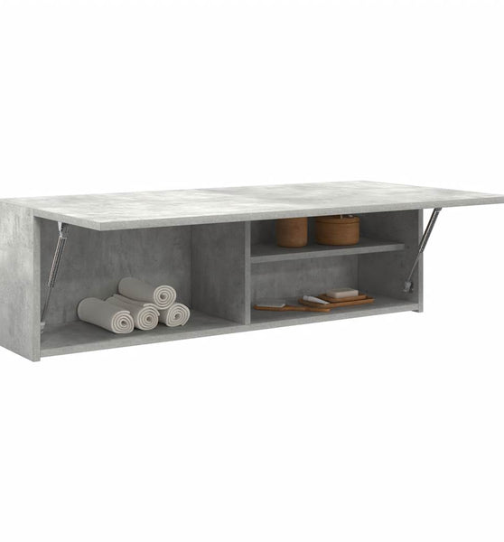 Bad-Wandschrank Betongrau 100x25x30 cm Holzwerkstoff