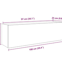 Bad-Wandschrank Grau Sonoma 100x25x30 cm Holzwerkstoff