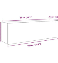 Bad-Wandschrank Altholz-Optik 100x25x30 cm Holzwerkstoff