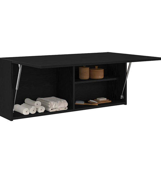 Bad-Wandschrank Schwarz 100x25x40 cm Holzwerkstoff