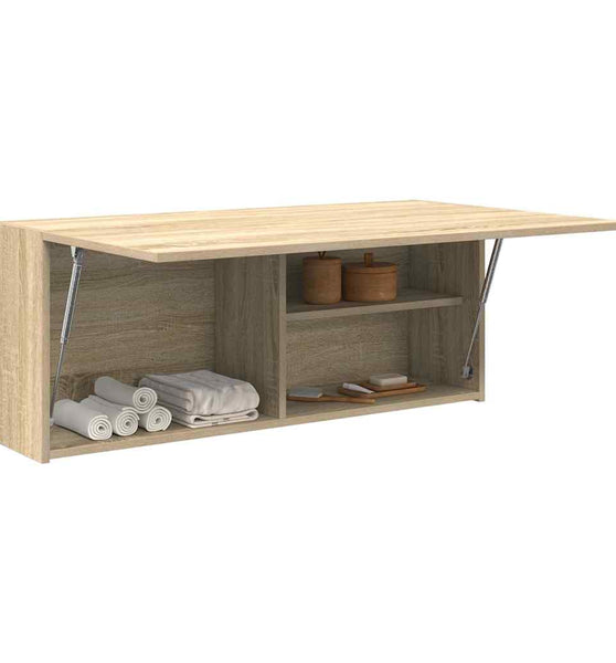 Bad-Wandschrank Sonoma-Eiche 100x25x40 cm Holzwerkstoff