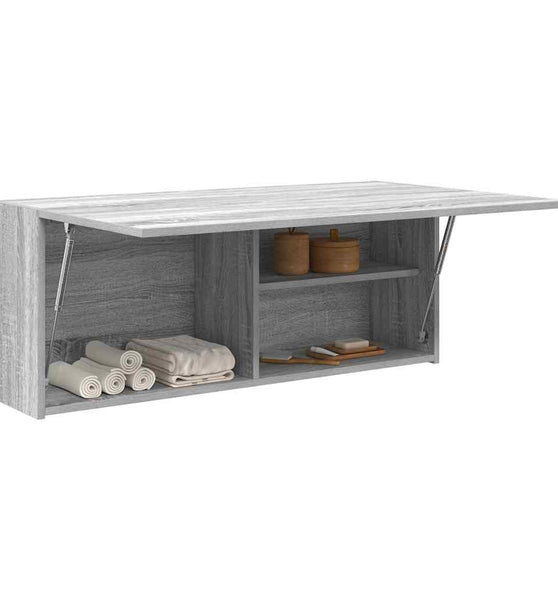 Bad-Wandschrank Grau Sonoma 100x25x40 cm Holzwerkstoff