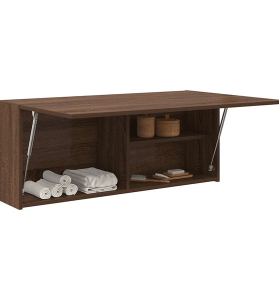 Bad-Wandschrank Braun Eichen-Optik 100x25x40 cm Holzwerkstoff