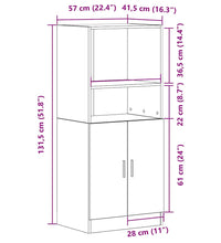 Küchenschrank Schwarz 57x41,5x131,5 cm Holzwerkstoff