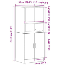 Küchenschrank Grau Sonoma 57x41,5x131,5 cm Holzwerkstoff