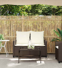 Gartensofa 2-Sitzer mit Kissen & Tisch Braun Poly Rattan