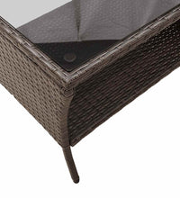 Gartensofa 2-Sitzer mit Kissen & Tisch Braun Poly Rattan