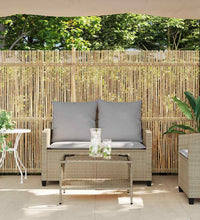 Gartensofa 2-Sitzer mit Kissen & Tisch Beige Poly Rattan