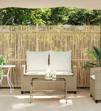 Gartensofa 2-Sitzer mit Kissen & Tisch Beige Poly Rattan